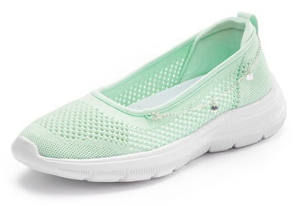 Lascana, LASCANA Slip-On Sneaker, Ballerina mit Ketten-Element VEGAN, LASCANA Sneaker »Slip-On-Sneaker«, mit Ketten-Element, Slipper, Ballerina, Halbschuhe VEGAN