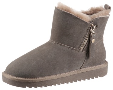 ARA, Ara Winterboots »ALASKA«, aus echtem Lammfell, H-Weite, Ara Winterboots »ALASKA Short Zip« Stiefel aus echtem Lammfell mit Reissverschluss, G-Weite (weit)