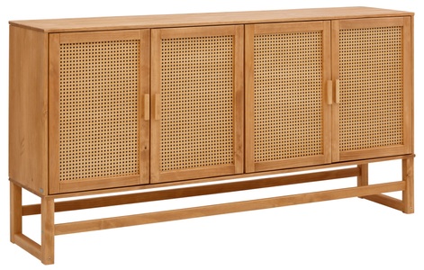 HOME AFFAIRE, Home affaire Sideboard »Jolene«, mit Rattangeflecht auf den Türfronten, aus Massivholz, in zwei unterschiedlichen Farbvarianten, Home affaire Sideboard »Linz«, Kommode mit Rattangeflecht auf den Türfronten, aus Massivholz