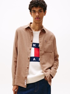 Tommy Jeans Flanellhemd »TJM FLANNEL«, regular fit, Langarmhemd, halbgespreizter Kragen