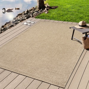 merinos Teppich »Kenzy«, rund, 1 mm Höhe, robuster In- und Outdoor Teppich im natürlichen Jute-Look, wetterfest