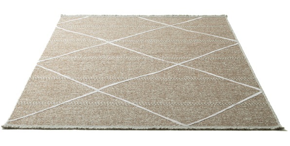 Sansibar, Sansibar Teppich »Braderup«, rechteckig, 2 mm Höhe, Flachgewebe, modernes Scandi Design, Motiv Rauten, mit Fransen, ideal im Wohnzimmer & Schlafzimmer, Sansibar Teppich »Braderup«, rechteckig, 2 mm Höhe, Flachgewebe, modernes Scandi Design, Motiv Rauten, mit Fransen