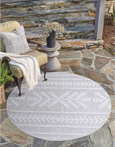 Carpet City, Carpet City Teppich »Santorini«, rund, 5 mm Höhe, 3D-Effekt, für Wohnzimmer, Flur, Küche, Wintergarten, Balkon, Wetterfest & UV-beständig, Carpet City Teppich »In-& Outdoorteppich Santorini 411, 3D-Effekt, Boho-Optik«, rund, 5 mm Höhe, Wetterfest & UV-beständig für Terrasse, Balkon, Küche, Flur