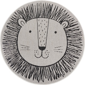 Zala Living, Zala Living Kinderteppich Leo, Lüttenhütt Kinderteppich »Löwe«, rund, 3 mm Höhe, Tiermotiv, Flachgewebe, Strapazierfähig, Pflegeleicht
