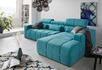 DOMO collection, DOMO collection Ecksofa, DOMO collection Ecksofa »Brandon grosse Ausführung B/T/H: 289/177/80 cm, auch in Leder und Cord«, mit Kopfteilverstellung, wahlweise Sitztiefenverstellung, L-Form