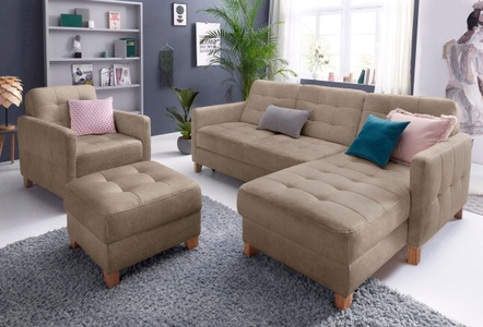 exxpo - sofa fashion, exxpo - sofa fashion Ecksofa, wahlweise mit Bettfunktion, exxpo - sofa fashion Ecksofa »Elio, kompakt und komfortabel, bequem und zeitloses Design, L-Form«, wahlweise mit Bettfunktion