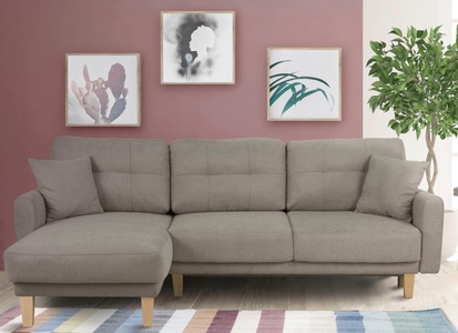 Home affaire Ecksofa »Triplo«, wahlweise mit Bettfunktion und Bettkasten, Zierkissen