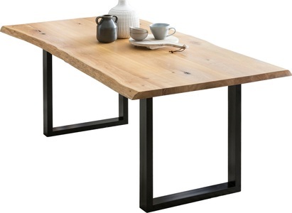 mutoni casual, Esstisch Eiche mit Baumkante 160x90cm, Esstisch Eiche mit Baumkante 160x90cm