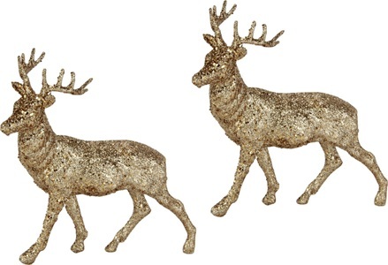 HOME AFFAIRE, Home affaire Deko-Hirsch mit Glamour (2er Set), I.GE.A. Dekofigur, Hirsch mit Glamour (2er Set)