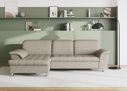 DOMO collection, DOMO collection Ecksofa »Franzi«, wahlweise mit Bettfunktion, Bettkasten und Kopfteilverstellung, frei im Raum stellbar, DOMO collection Ecksofa »Franzi Steppung im Sitzbereich B7T/H: 278/162/80 cm, L-Form« wahlweise mit Bettfunktion, Bettkasten und Kopfteilverstellung