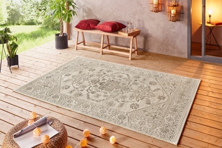 BOUGARI, Teppich, »Navarino«, bougari, rechteckig, Höhe 8 mm, maschinell gewebt, NORTHRUGS Teppich »Navarino«, rechteckig, 8 mm Höhe, In-& Outdoor, Teppich, Vintage, Orientalisch, Balkon, Wohnzimmer