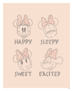 Komar, Komar Poster »Minnie Pink Emotions«, (1 St.), Komar Bild »Minnie Pink Emotions«, Disney, (1 St.), Wandbild zur Dekoration im Kinderzimmer - ohne Rahmen