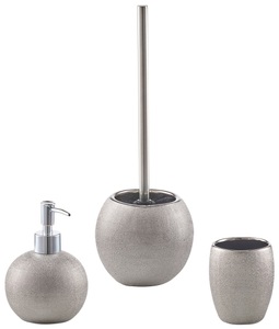 Zeller Present, Zeller Present Badaccessoires-Sets »Glitter«, aus hochwertigem Steinzeug, Zeller Present Badaccessoire-Set »Glitter«, (Set, 3 tlg.), aus hochwertigem Steinzeug