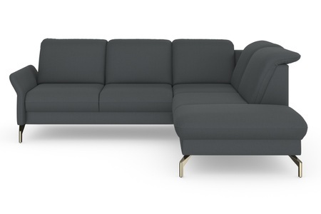 sit&more Ecksofa »Fashion«, wahlweise mit Kopfteilverstellung und Vorziehsitz, motorisch, mit satinierten Nickelfüssen