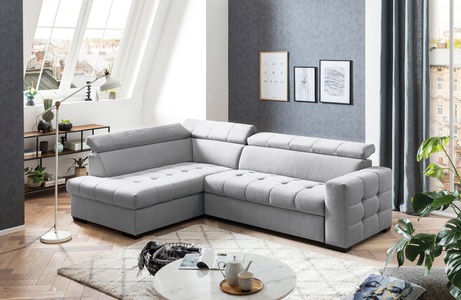 exxpo - sofa fashion, exxpo - sofa fashion Ecksofa, Steppung im Sitzbereich, Wahlweise mit Bettfunktion und Bettkasten, inklusive 3 verstellbaren Kopfstützen, exxpo - sofa fashion Ecksofa »Otusso, L-Form«, Steppung im Sitzbereich, wahlw. mit Bettfunktion u. Bettkasten