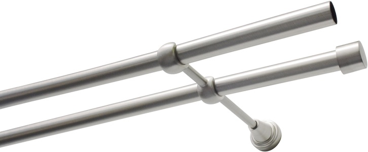 Gardinia, Gardinenstange, »Ally«, GARDINIA, Fixmass, GARDINIA Gardinenstange »Set Metall«, 2 läufig-läufig, Fixmass, 2-Lauf