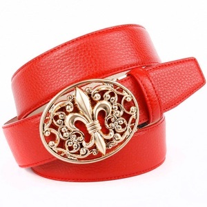 ANTHONI CROWN, Anthoni Crown Ledergürtel mit Lilie Schliesse, Anthoni Crown Ledergürtel, mit Lilien Emblem