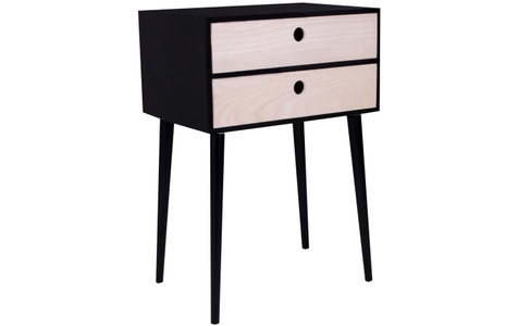 House nordic, House Nordic - Nachttisch - Schwarz und Braun, House Nordic Beistelltisch »Rimini«