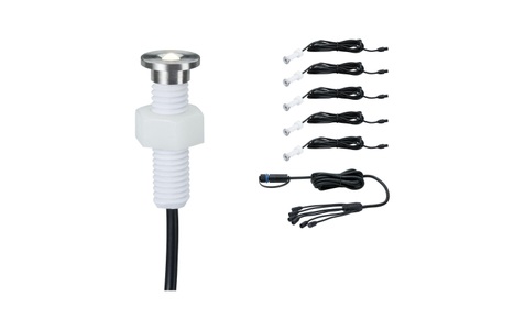 Paulmann, Paulmann 93694 Beleuchtungssystem Plug&Shine LED-Außeneinbauleuchte (Erweiterung) EEK: LED (A++ - E) 5er Set LED 1.1 W, Paulmann Gartenleuchte »Plug & Shine Mi« Warmweiss