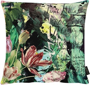 APELT, APELT Kissenhülle »Sylvie«, (1 St.), APELT Dekokissen »Sylvie«, mit Tulpen und Graffiti-Motiv, Kissenhülle ohne Füllung, 1 Stück