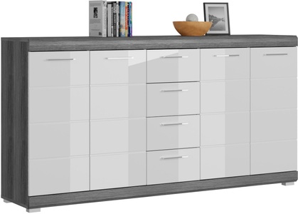 xonox.home, xonox.home Kommode »Scout«, Breite 165 cm, INOSIGN Kommode »Siena, Breite 165cm, 4 Türen, 4 Schubkästen, 8 Einlegeböden, 12 Fächer«, Front-Rillenfräsung, Schuhkommode, Schuhschrank, Anrichte, Sideboard