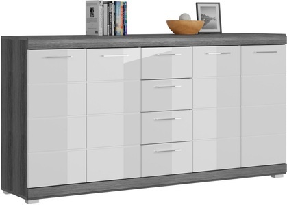 xonox.home, xonox.home Kommode »Scout«, Breite 165 cm, INOSIGN Kommode »Siena, Breite 165cm, 4 Türen, 4 Schubkästen, 8 Einlegeböden, 12 Fächer«, Front-Rillenfräsung, Schuhkommode, Schuhschrank, Anrichte, Sideboard