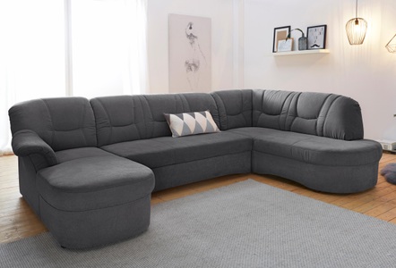 DOMO collection, DOMO collection Wohnlandschaft, DOMO collection Wohnlandschaft »Sarafina, zeitlos und komfortabel, optional mit Federkern, U-Form« wahlweise mit Bettfunktion