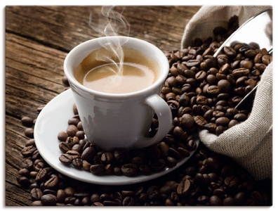 Artland, Artland Wandbild »Heisser Kaffee - dampfender Kaffee«, Artland Wandbild »Heisser Kaffee - dampfender Kaffee«, Getränke, (1 St.), als Alubild, Outdoorbild, Leinwandbild, Poster, Wandaufkleber