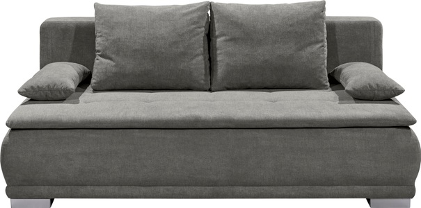 MID.YOU, MID.YOU Schlafsofa in textil, holzwerkstoff grau , Luigi Lux.3dl , Uni , 208x93x105 cm , Nachbildung , 002220004103, MID.YOU Schlafsofa in textil, holzwerkstoff grau , Luigi Lux.3Dl , Uni , 208x93x105 cm , Mikrovelours,Nachbildung , 002220004103