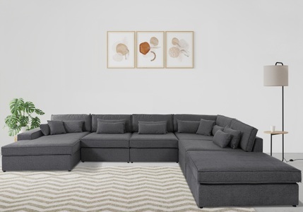 RAUM.ID, RAUM.ID Wohnlandschaft »Enid«, 6 Teile, bestehend aus Modulen, in vielen Bezügen, auch in Breitcord, RAUM.ID Wohnlandschaft »Enid U-Form«, 6 Teile, bestehend aus Modulen, in vielen Bezügen, auch in Breitcord