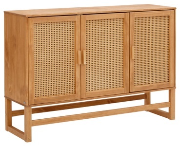 HOME AFFAIRE, Home affaire Sideboard »Jolene«, mit Rattangeflecht auf den Türfronten, aus Massivholz, in zwei unterschiedlichen Farbvarianten, Home affaire Sideboard »Linz«, Kommode mit Rattangeflecht auf den Türfronten, aus Massivholz
