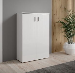undefined, Schuhschrank »Lincoln«, Breite 80 cm, HBZ Schuhschrank »Lincoln weiss Glanz, BxHxT 80x120x35 cm«, (1 St.), Schuhschrank mit 2 Türen, 4 Einlegeböden