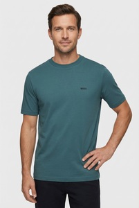 BOSS Green, BOSS GREEN Rundhalsshirt "Tee" mit gummiertem Kontrast-Logo