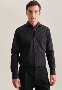 Seidensticker, Business Hemd Regular Fit Langarm Uni Herren Schwarz 43, 