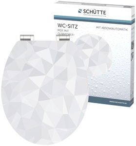 SCHÜTTE, SCHÜTTE WC-Sitz »Diamond«, mit Absenkautomatik, Schütte WC-Sitz »Diamond«, High Gloss mit MDF Holzkern, mit Absenkautomatik