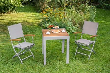 MERXX Gartenmöbelset »Naxos«, 3tlg., 2 Sessel, Tisch, klappbar, ausziehbar, Akazie