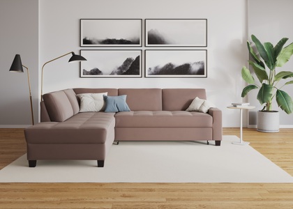 DOMO collection, DOMO collection Ecksofa »Florentina«, wahlweise mit Bettfunktion, DOMO collection Ecksofa »Florentina L-Form«, wahlweise mit Bettfunktion, mit Kontrastnaht