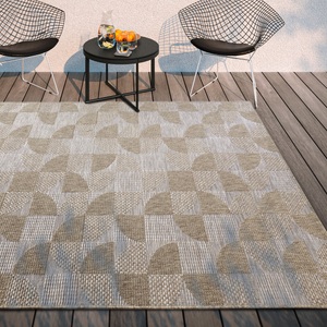Villeroy & Boch Teppich »Margaretha«, rechteckig, 8 mm Höhe, In-& Outdoor, Flachgewebe, wetterfest, Terrasse, Balkon, natur, modern