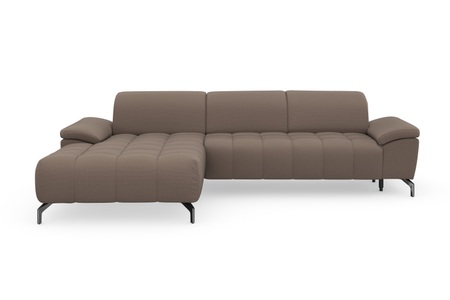 sit&more Ecksofa »Cool«, wahlweise mit Kopfteilverstellung und Vorziehsitz, motorisch, mit schwarzen Füssen