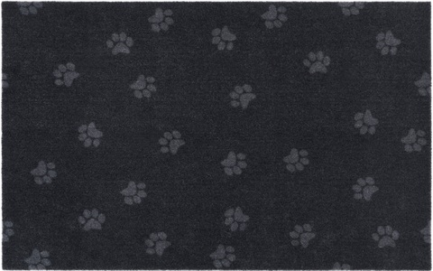 Hanse Home, Hanse Home - Hundedecke Paw Prints - 50 x 80 cm - Schwarz, HANSE Home Fussmatte »Paw Prints, Türmatte«, rechteckig, 4 mm Höhe, Schmutzfangmatte