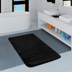 PACO HOME, Paco Home Badematte »Riga 187«, Höhe 16 mm, rutschhemmend beschichtet, fussbodenheizungsgeeignet, Badteppich, Uni Farben, mit Kachelmuster, waschbar, rechteckig & rund erhältlich, 