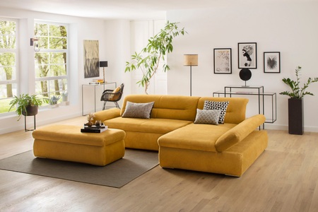 my home Ecksofa »Avesa«, Wahlweise mit Armteilvertsellung und Bettfunktion, B/T/H: 300/172/80 cm