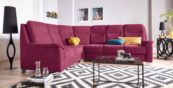 SIT&MORE, sit&more Ecksofa, sit&more Ecksofa »Boccaccio L-Form«, mit Federkern und Kopfteilverstellung, wahlweise mit Bettfunktion