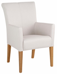 HOME AFFAIRE, Home affaire Armlehnstuhl »King«, Webstoff, Beine aus massiver Eiche, geölt, Home affaire Armlehnstuhl »King BESTSELLER!«, Feinstruktur, Esszimmerstuhl mit bequemer Polsterung, Esszimmersessel mit Armlehnen