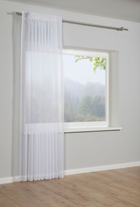 Gardinia, GARDINIA Gardine »Jalousien«, Vorhang, GARDINIA Vorhang »Voile Uni 450 x 245 cm, Weiss«, (1 St.)