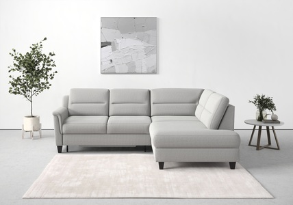 sit&more Ecksofa »Farö«, inklusive Federkern, mit wengefarbenen Füssen, wahlweise mit Bettfunktion und Bettkasten