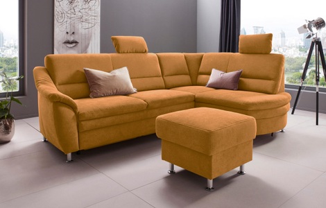 Places of Style Ecksofa »Cardoso«, Federkern, wahlweise mit Bett, Schubkasten