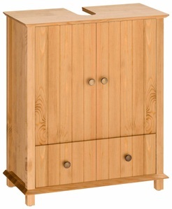 HOME AFFAIRE, Home affaire Waschbeckenunterschrank »Vili«, Badezimmerschrank, Unterschrank, Badunterschrank, Breite 60 cm, Massivholz, 