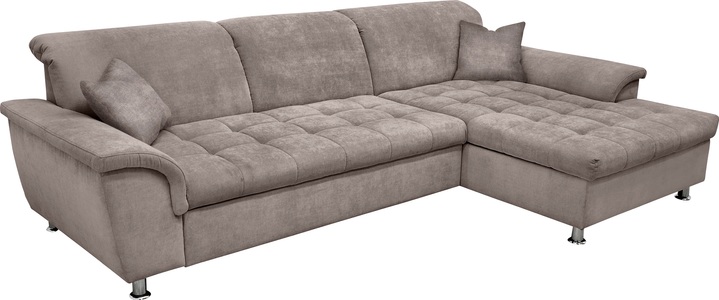 DOMO collection, DOMO collection Ecksofa, DOMO collection Ecksofa »Franzi Steppung im Sitzbereich B7T/H: 278/162/80 cm, L-Form« wahlweise mit Bettfunktion, Bettkasten und Kopfteilverstellung