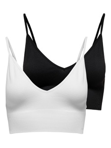 ONLY Bustier »ONLVICKY RIB S-LESS V-NECK 2-PACK TOP«